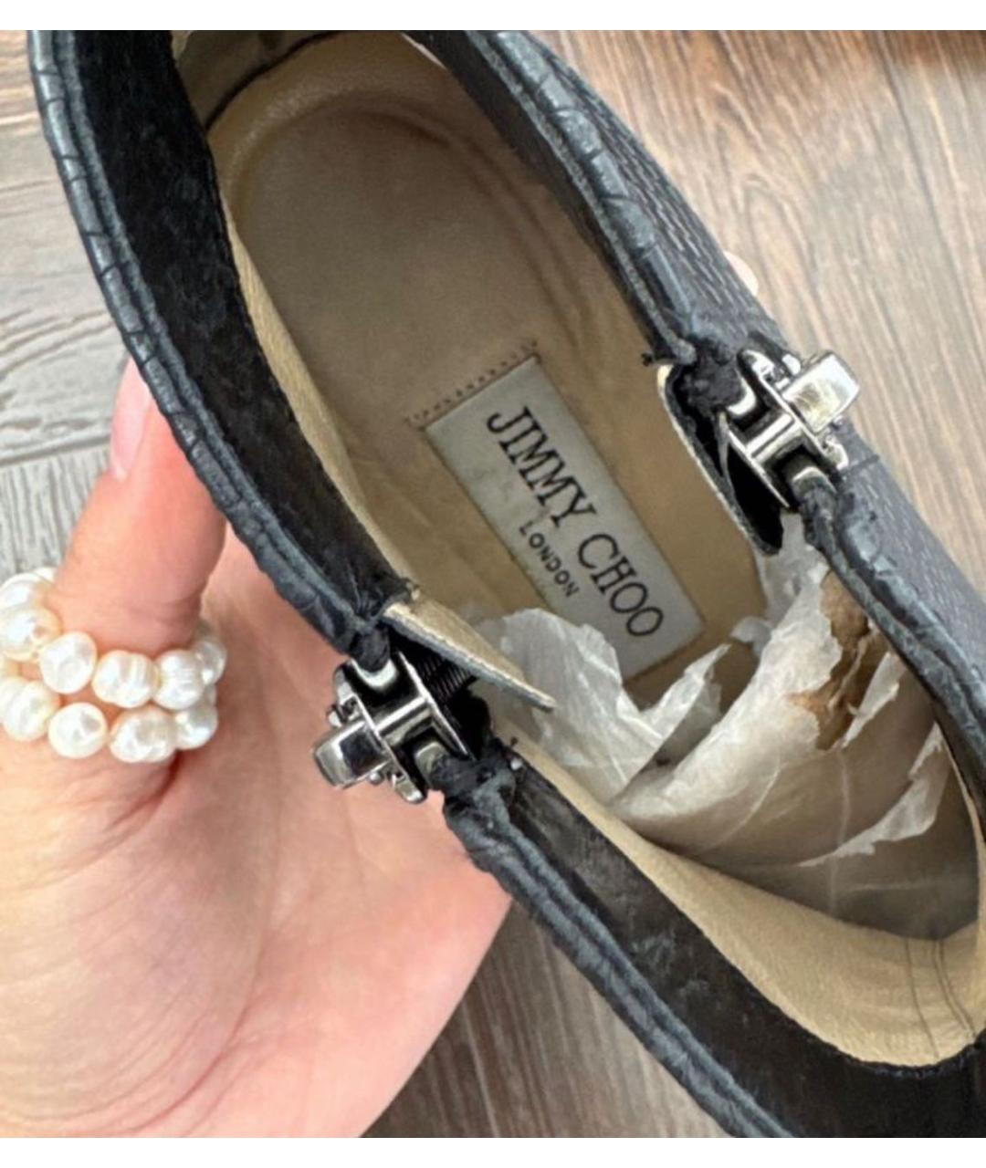 JIMMY CHOO Черные кожаные ботильоны, фото 8
