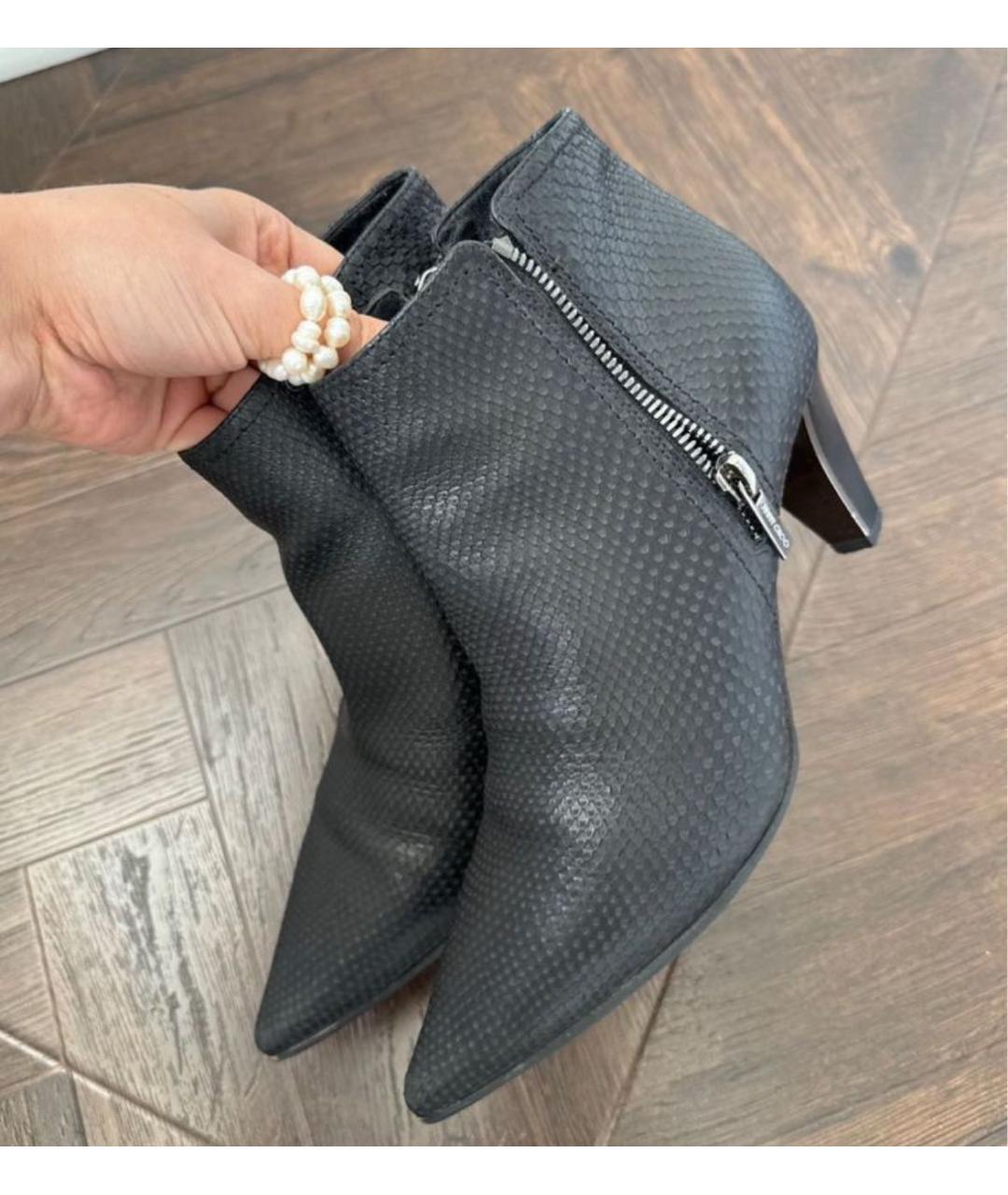 JIMMY CHOO Черные кожаные ботильоны, фото 5