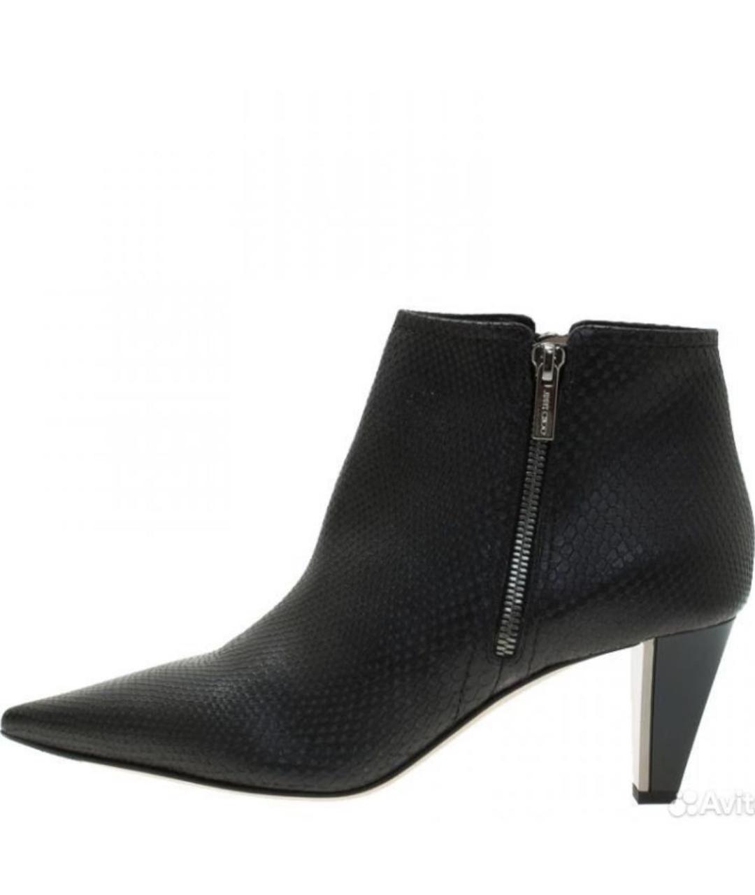 JIMMY CHOO Черные кожаные ботильоны, фото 9