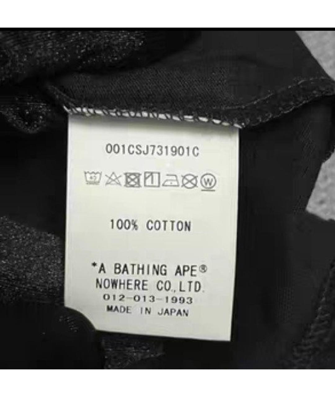 A BATHING APE Черная хлопковая футболка, фото 7