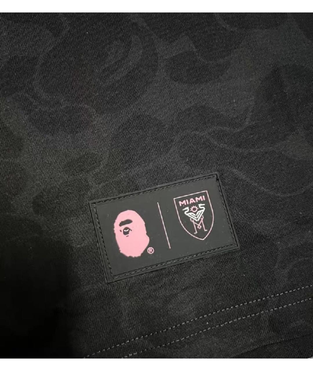 A BATHING APE Черная хлопковая футболка, фото 4