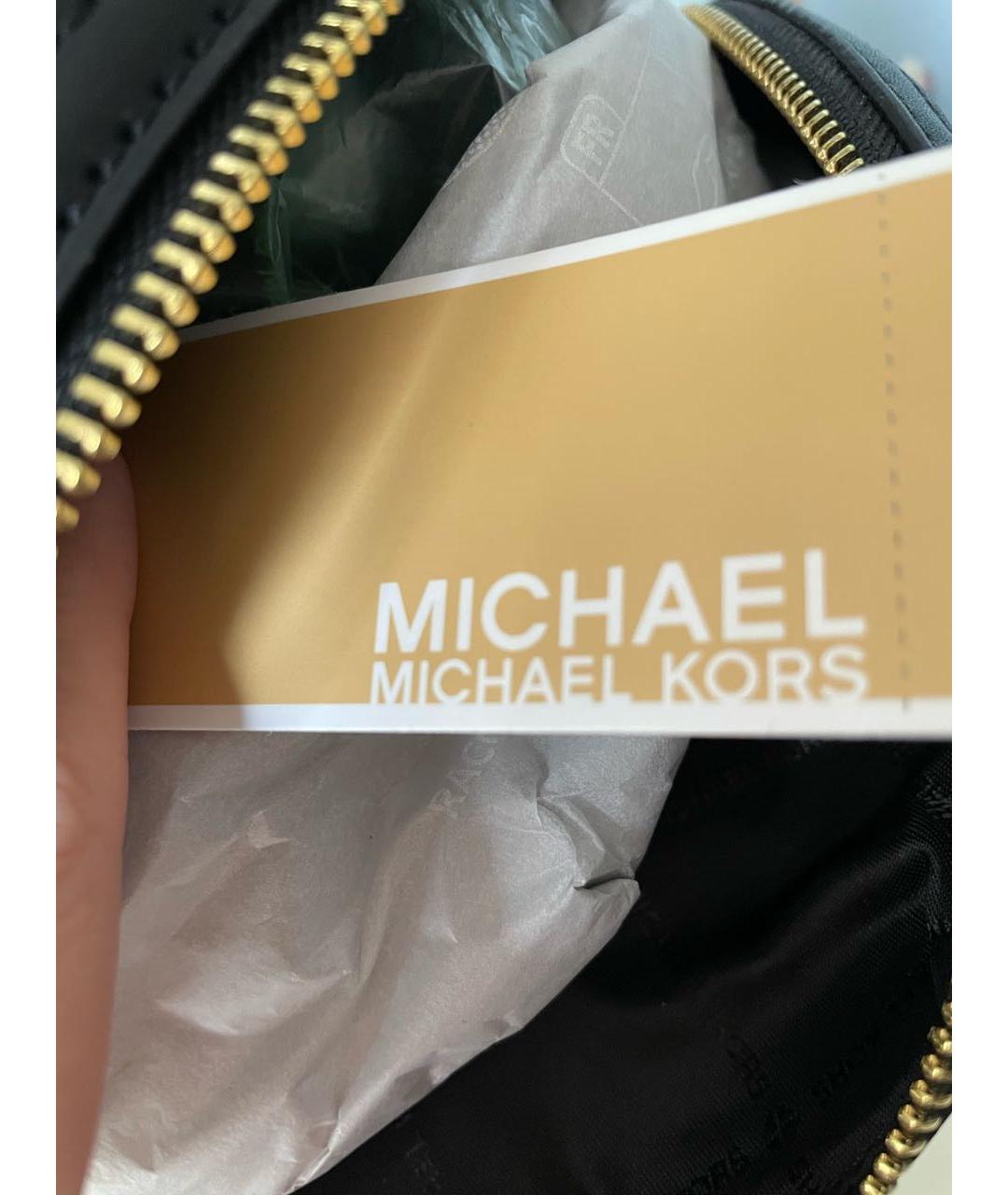 MICHAEL KORS Черный рюкзак из искусственной кожи, фото 6