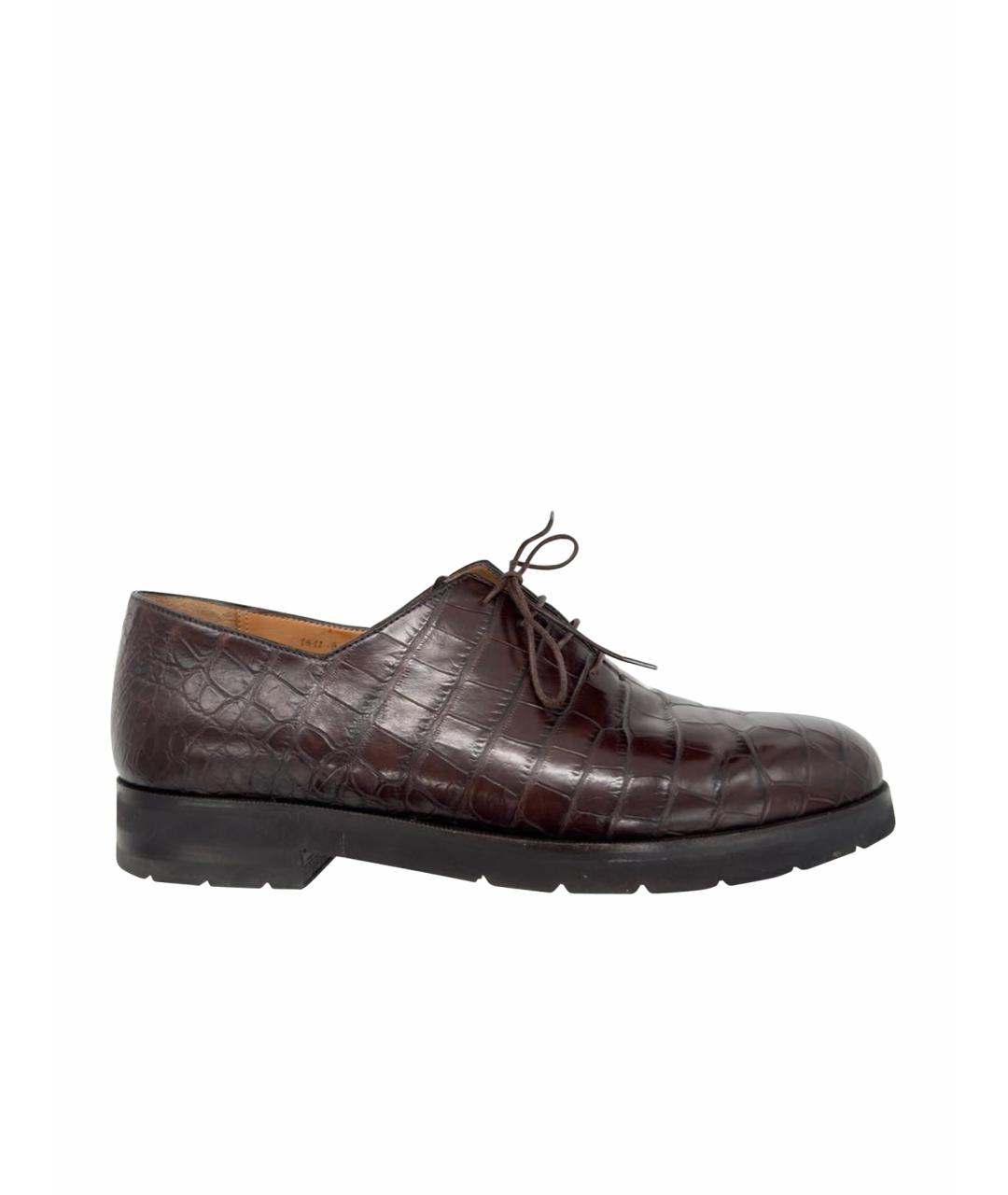 BERLUTI Коричневые туфли из экзотической кожи, фото 1
