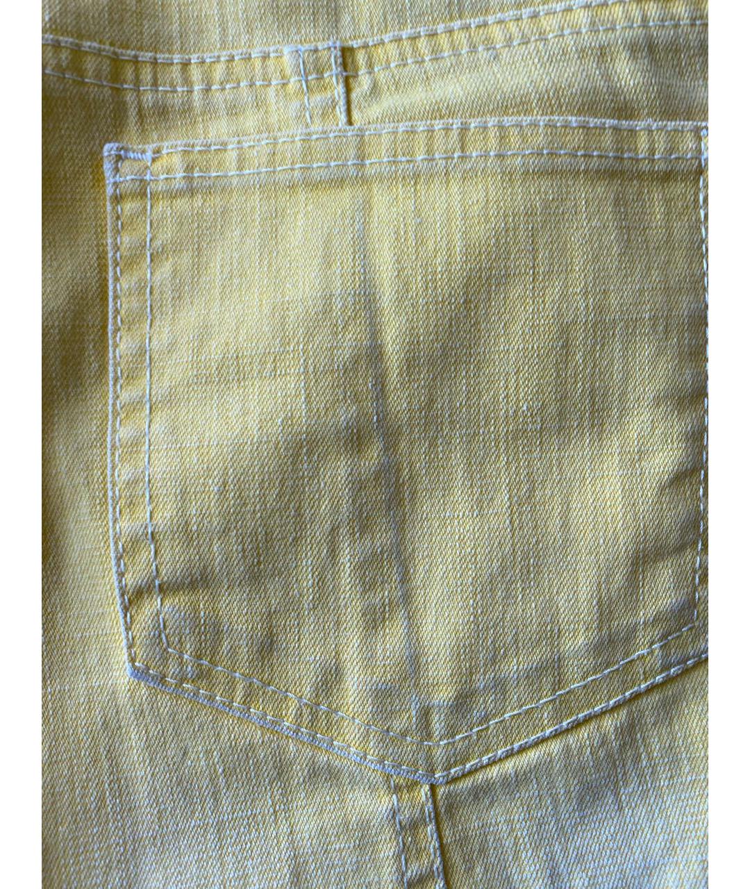 ESCADA Желтые хлопко-полиэстеровые прямые джинсы, фото 6