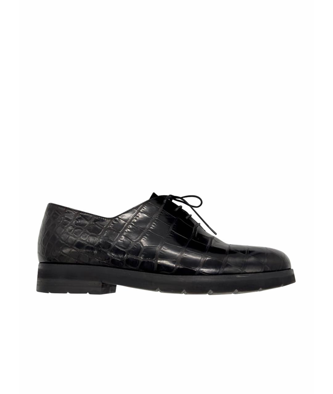 BERLUTI Черные туфли из экзотической кожи, фото 1