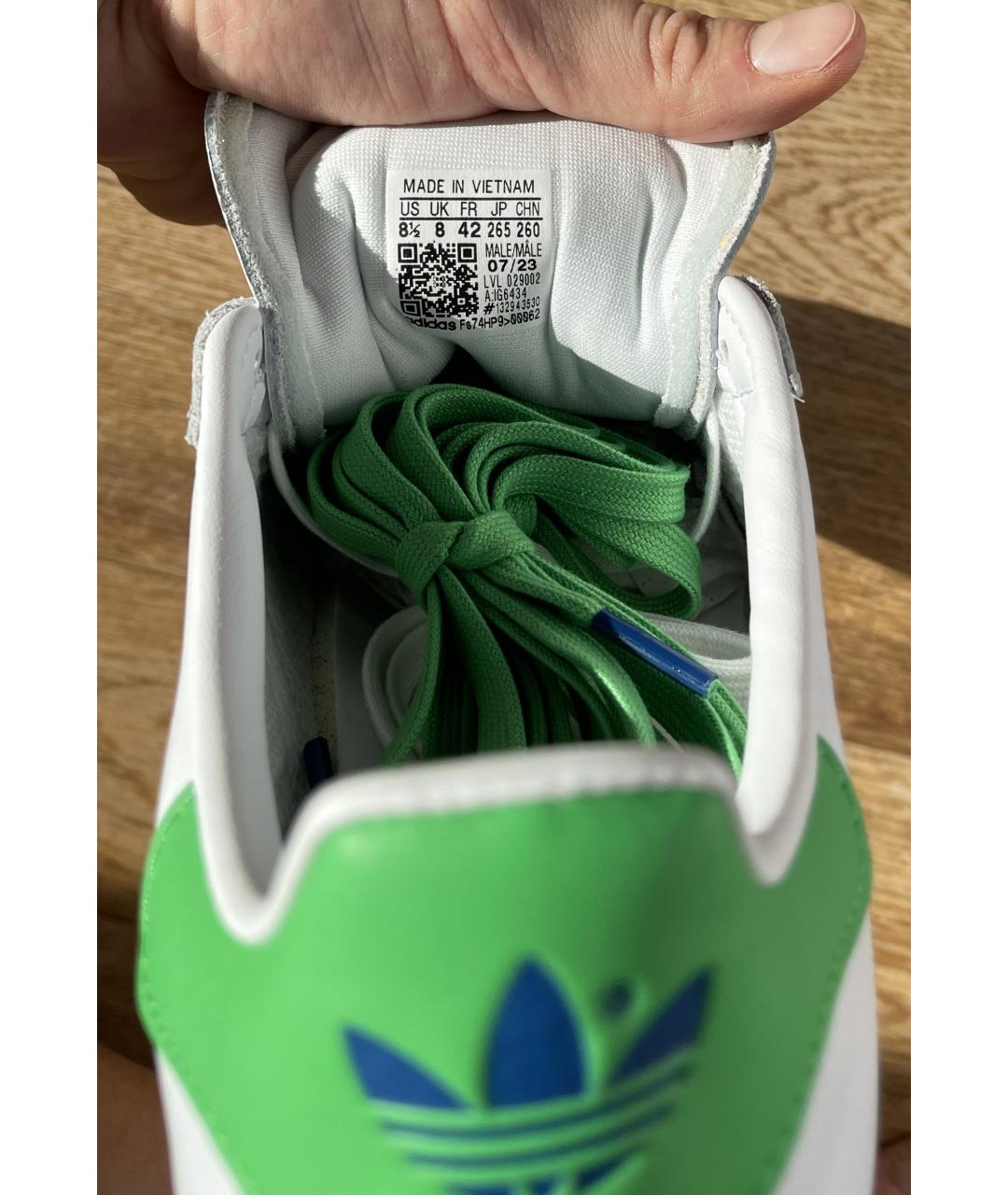 ADIDAS Белые кожаные низкие кроссовки / кеды, фото 8