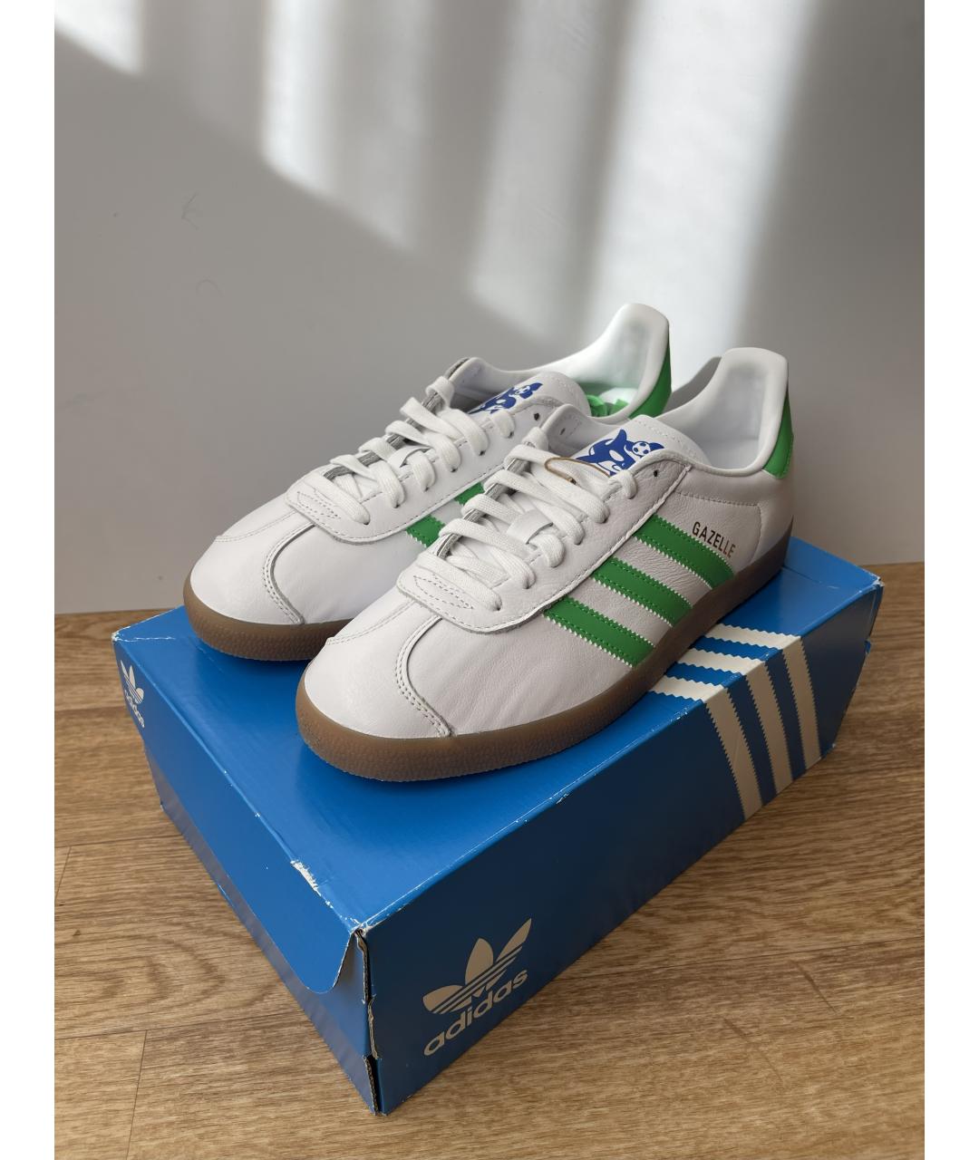 ADIDAS Белые кожаные низкие кроссовки / кеды, фото 2