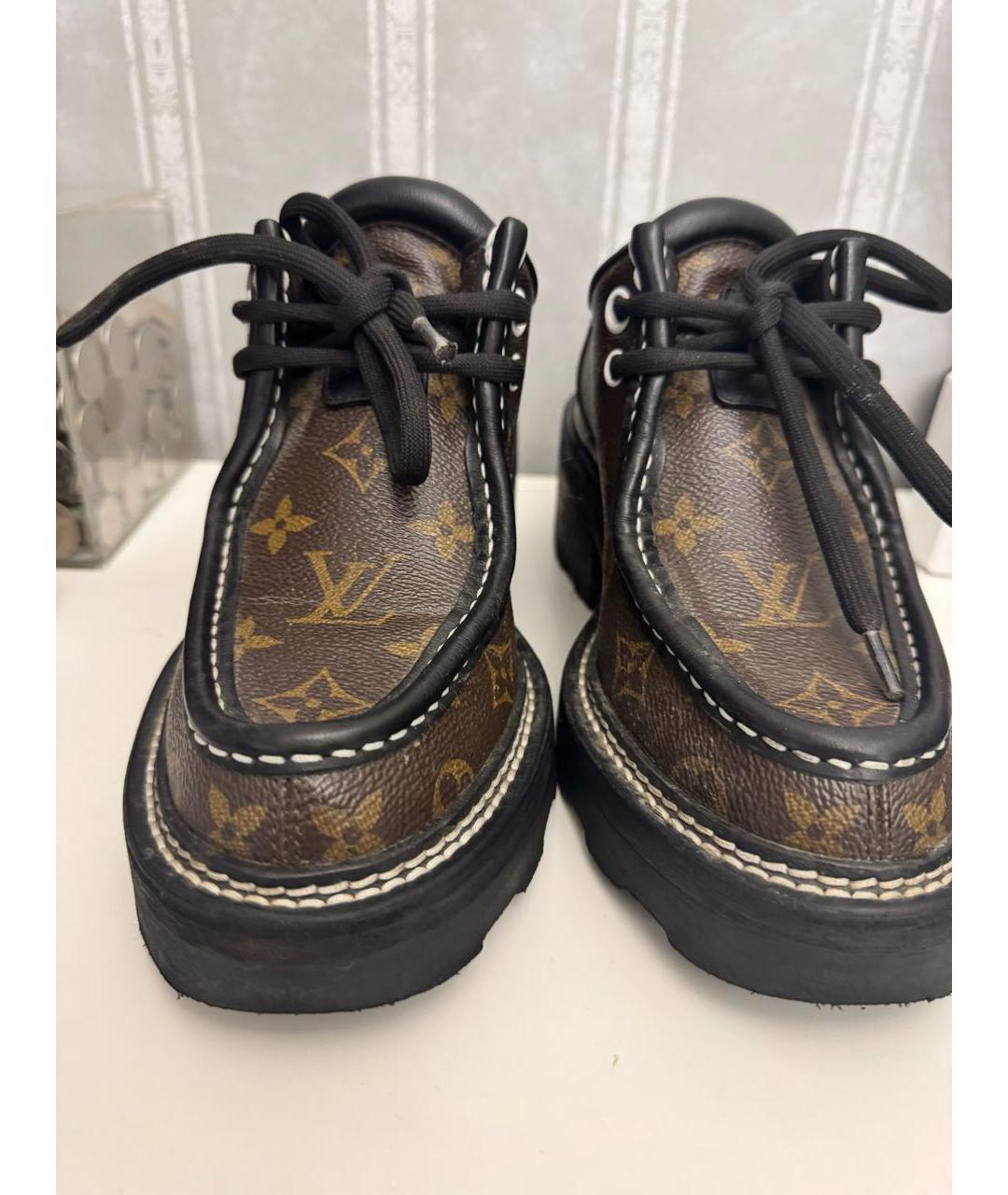 LOUIS VUITTON Коричневые кожаные брогги и оксфорды, фото 5