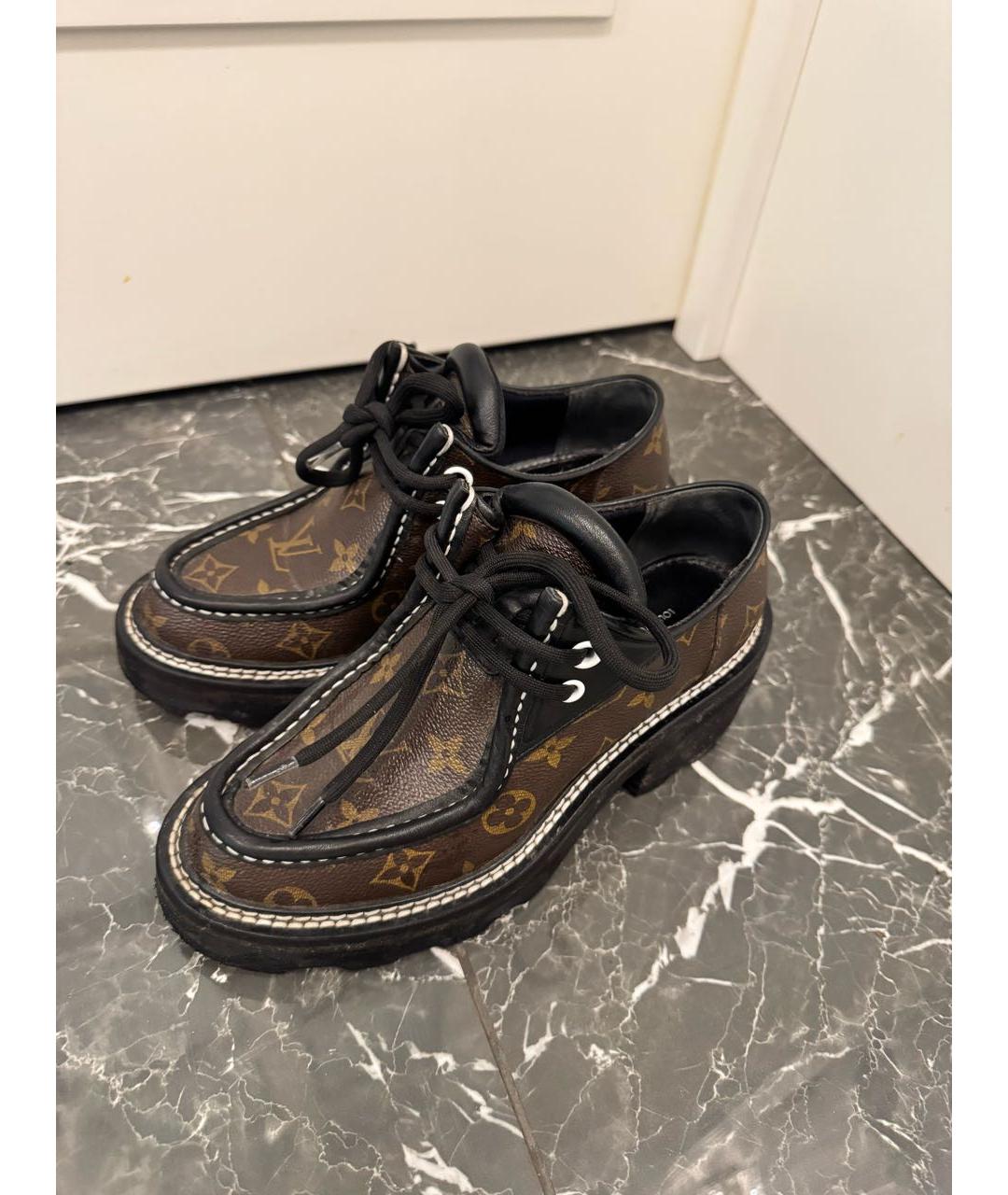 LOUIS VUITTON Коричневые кожаные брогги и оксфорды, фото 2