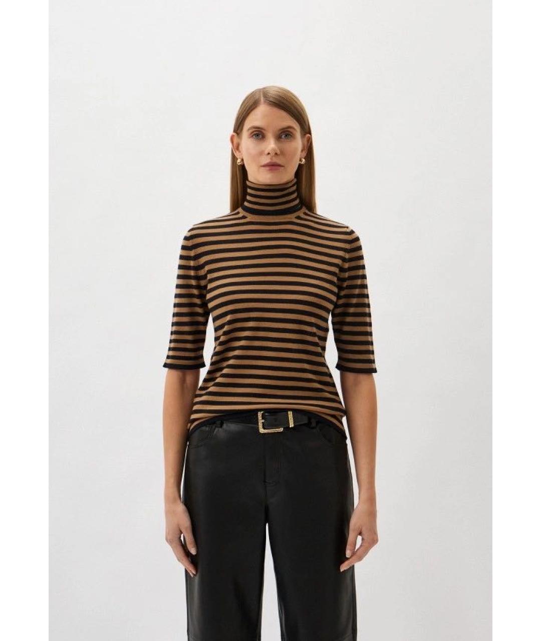 MAX MARA Коричневая шерстяная водолазка, фото 3