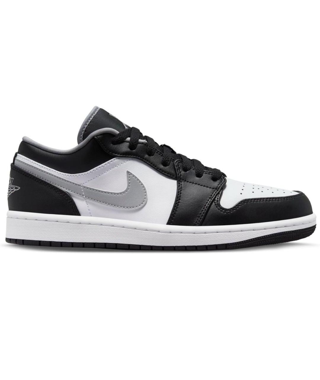 JORDAN Черные кожаные низкие кроссовки / кеды, фото 1