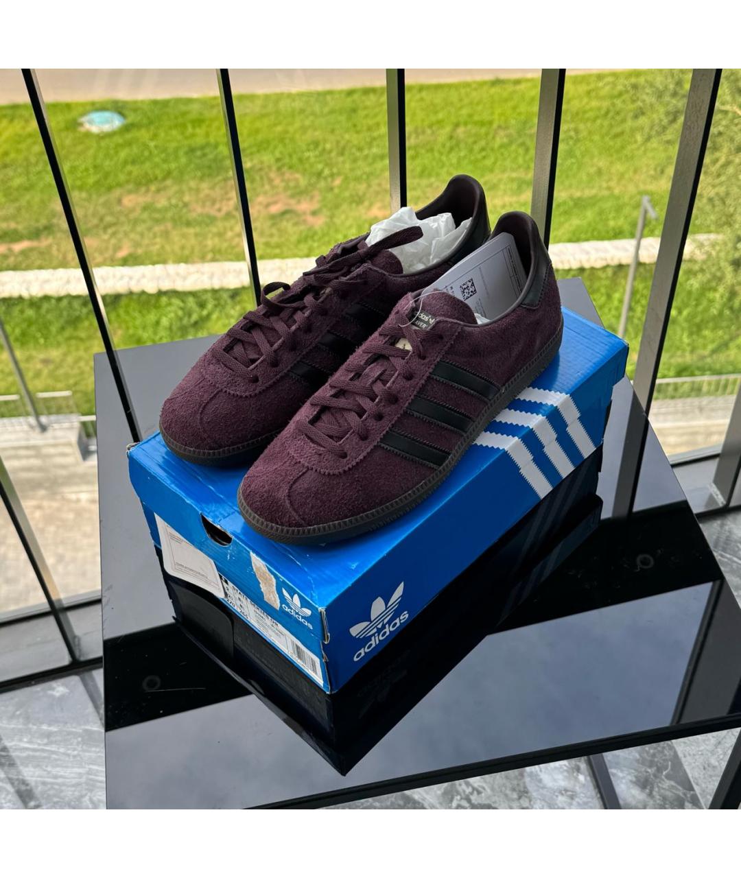 ADIDAS Фиолетовые замшевые низкие кроссовки / кеды, фото 3