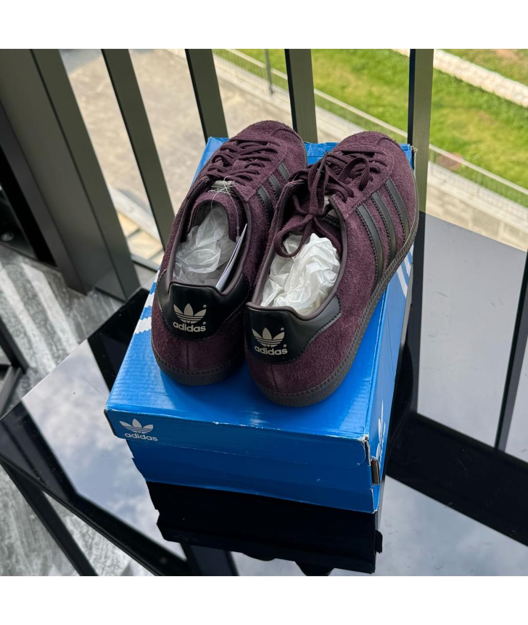 ADIDAS Фиолетовые замшевые низкие кроссовки / кеды, фото 5