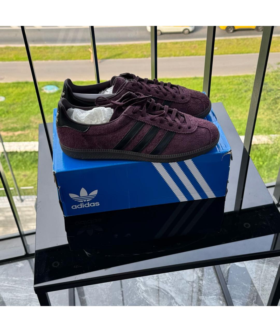 ADIDAS Фиолетовые замшевые низкие кроссовки / кеды, фото 6