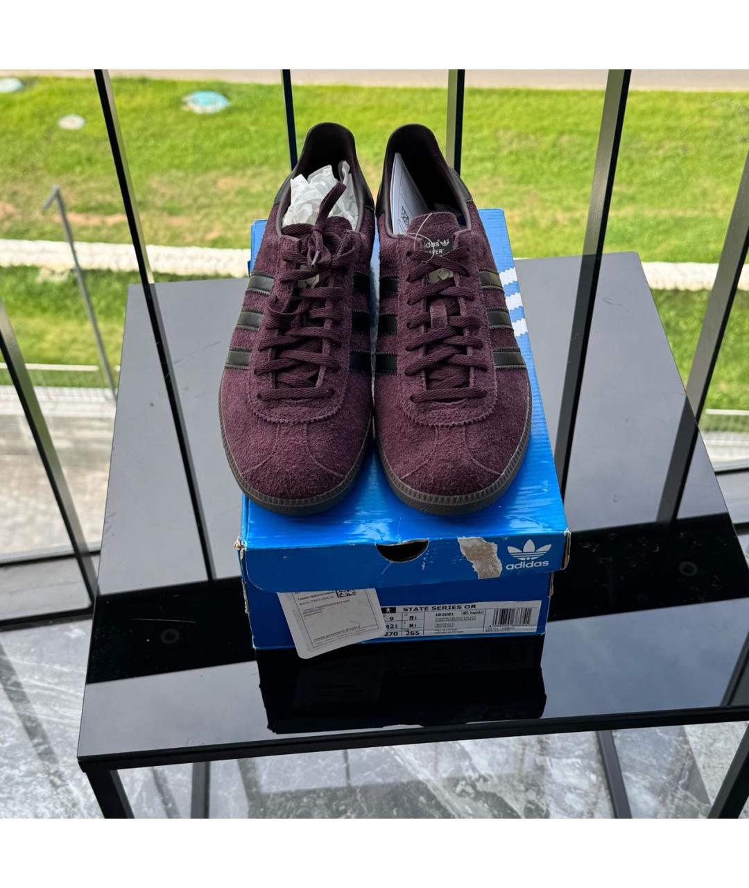 ADIDAS Фиолетовые замшевые низкие кроссовки / кеды, фото 4