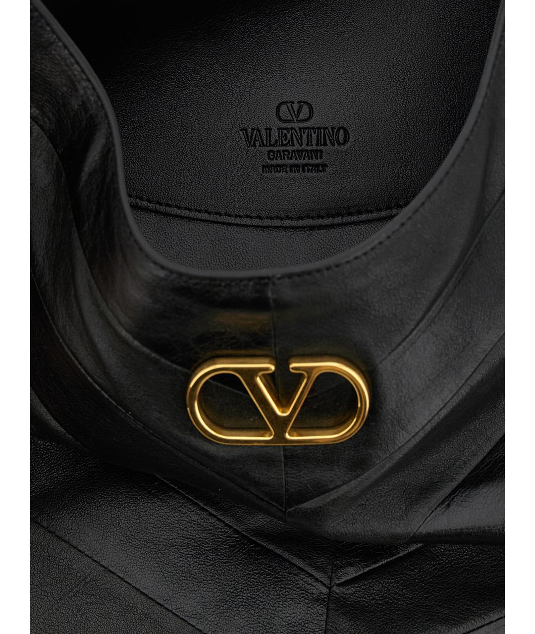 VALENTINO Черная кожаная сумка через плечо, фото 4