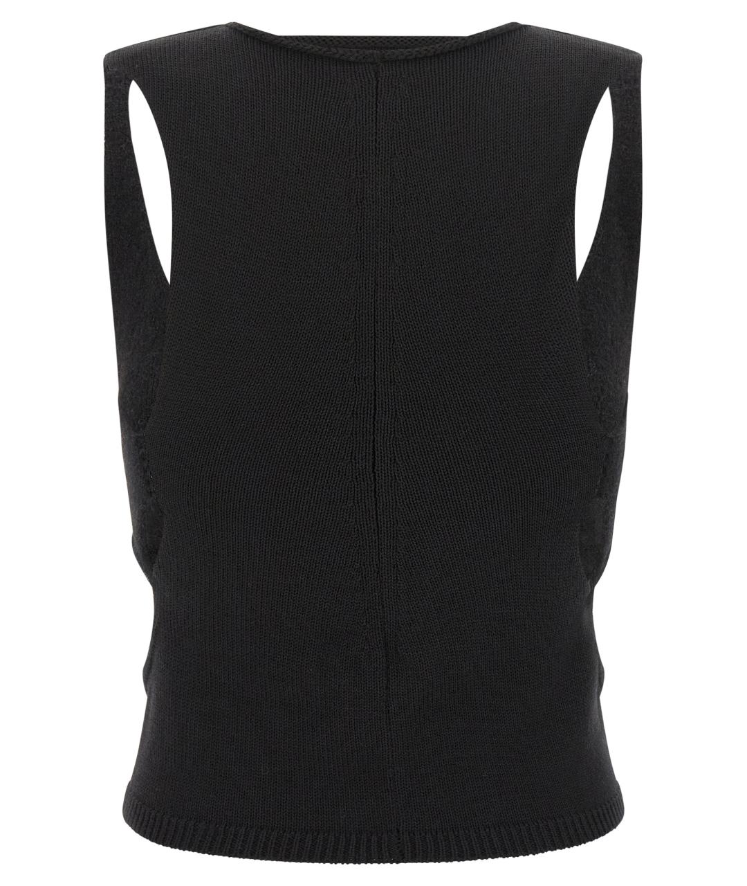 RICK OWENS Черная шерстяная майка, фото 2