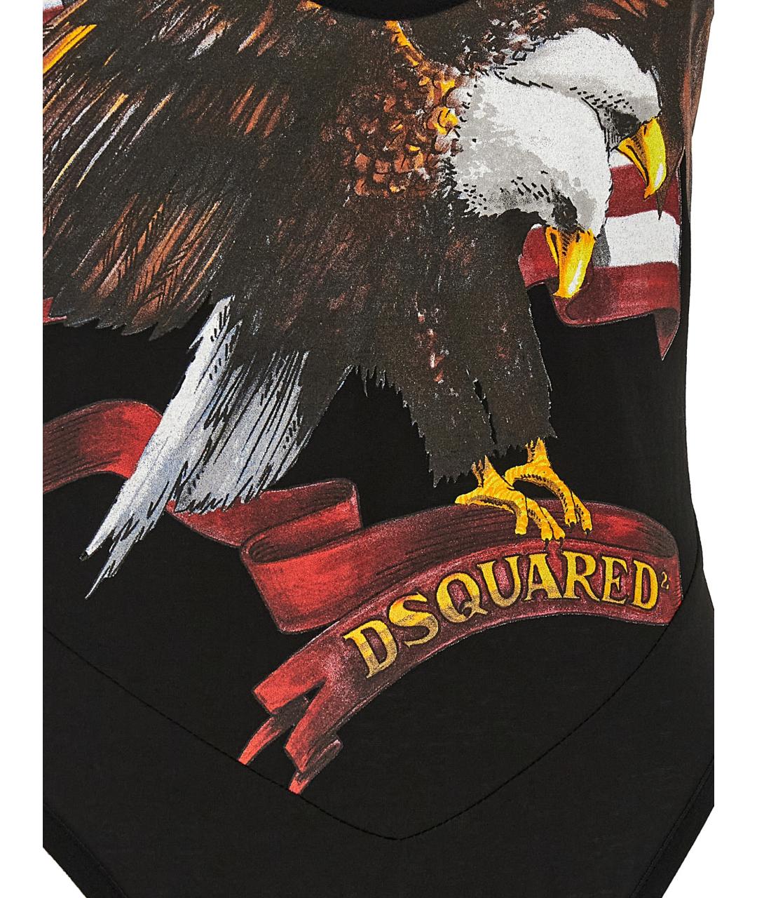 DSQUARED2 Черное хлопковое боди, фото 4