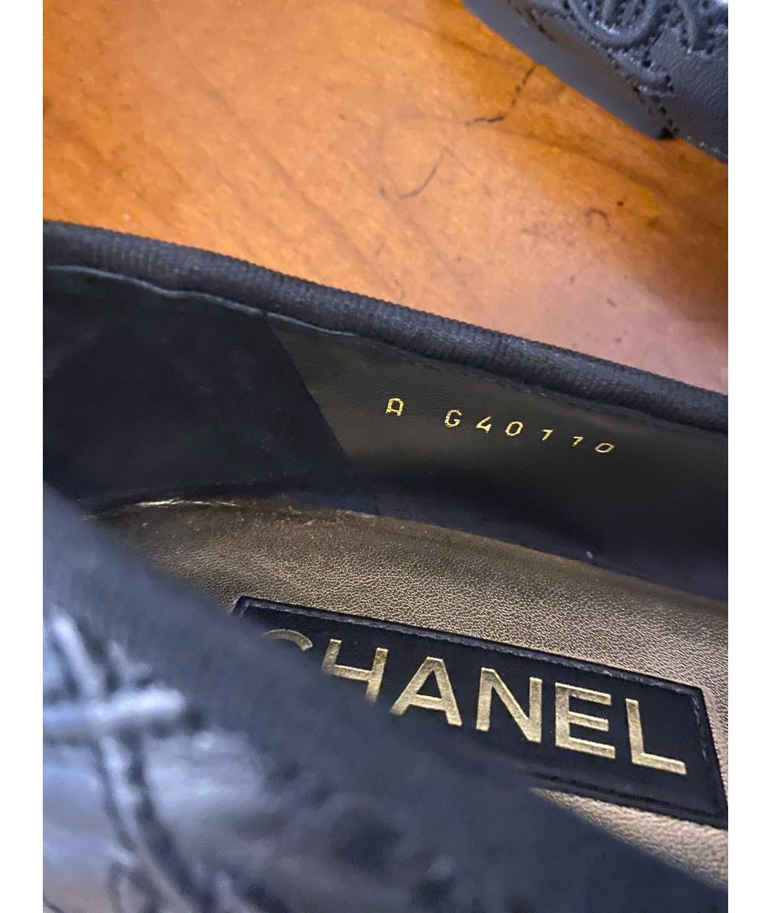 CHANEL Черные кожаные балетки, фото 4