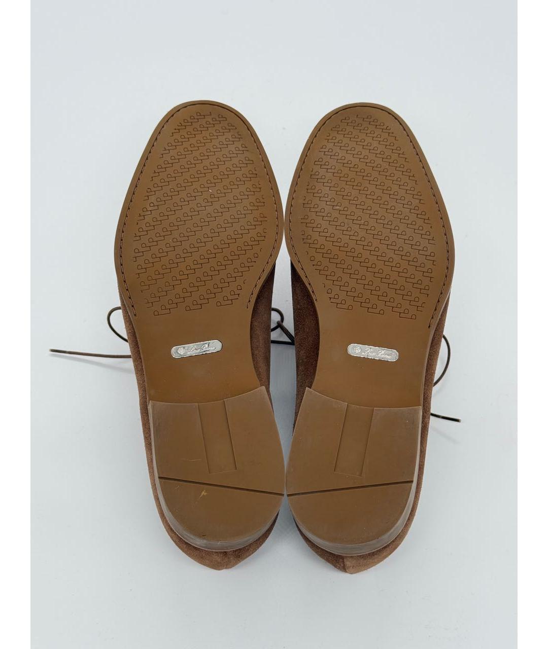 LORO PIANA Коричневые замшевые туфли, фото 6