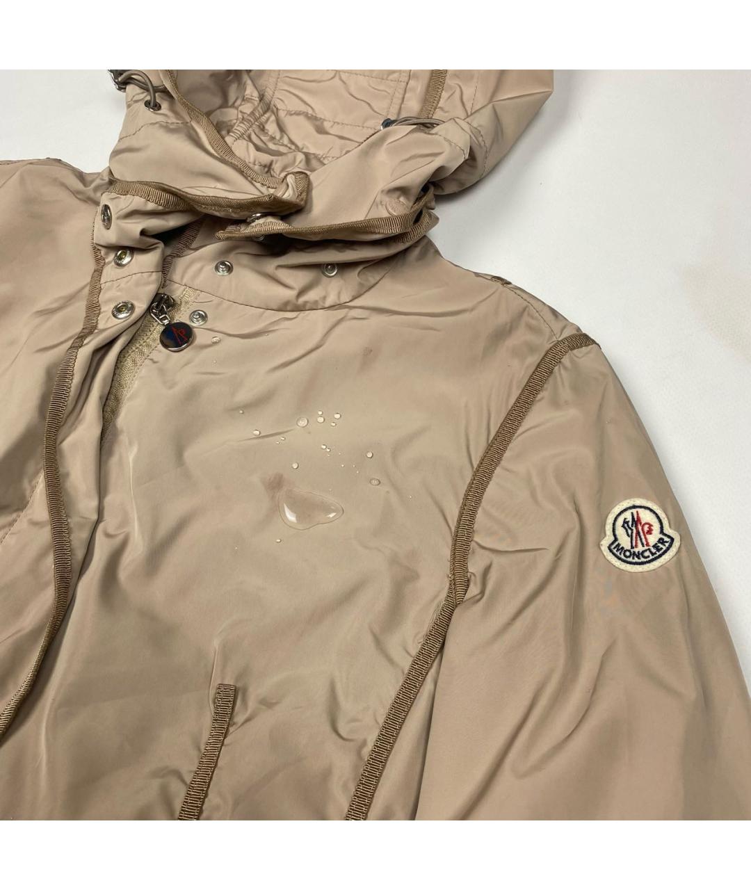 MONCLER Бежевый полиамидовый тренч/плащ, фото 2