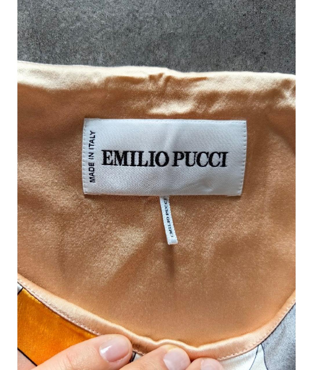 EMILIO PUCCI Желтое шелковое коктейльное платье, фото 5