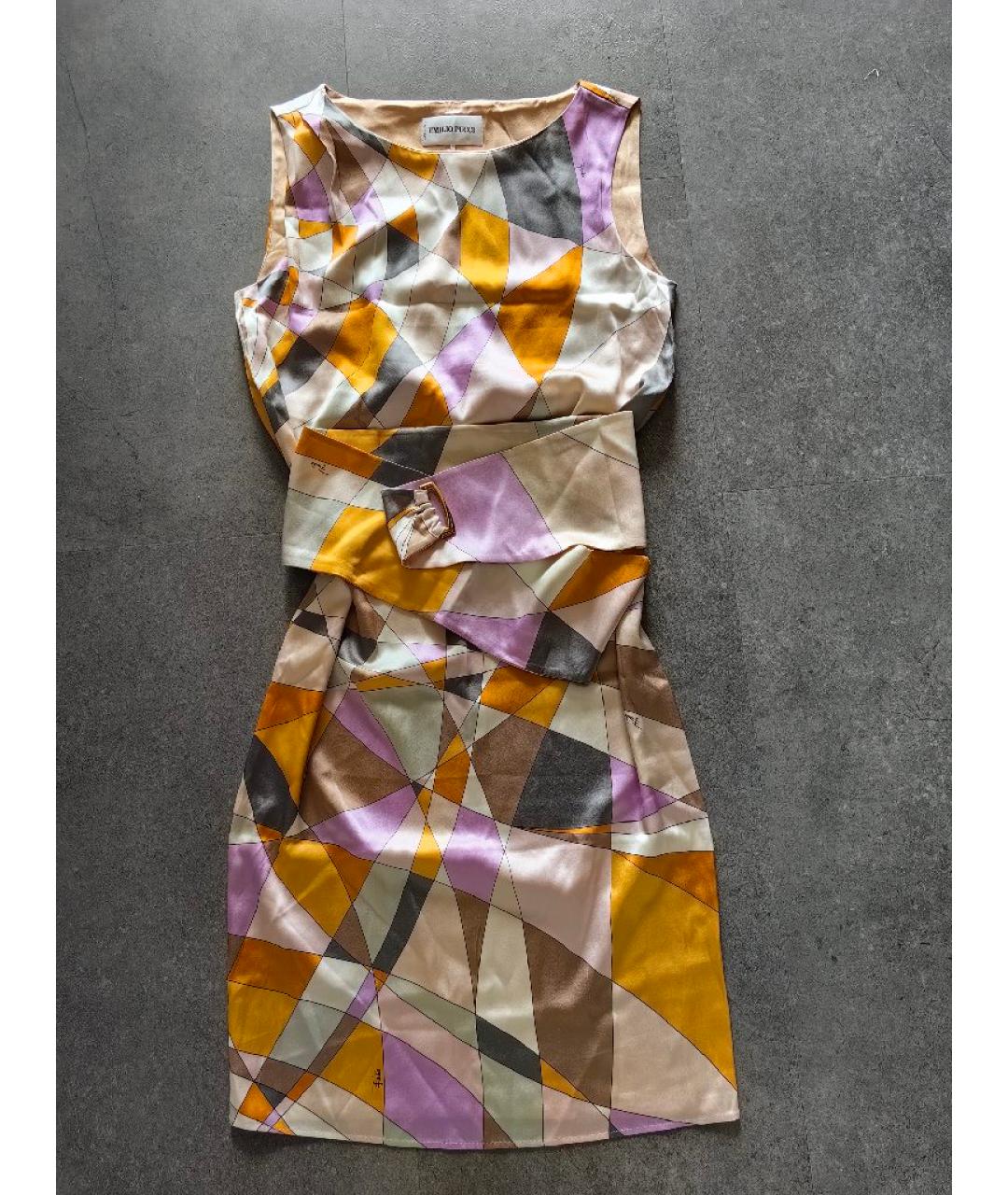 EMILIO PUCCI Желтое шелковое коктейльное платье, фото 8
