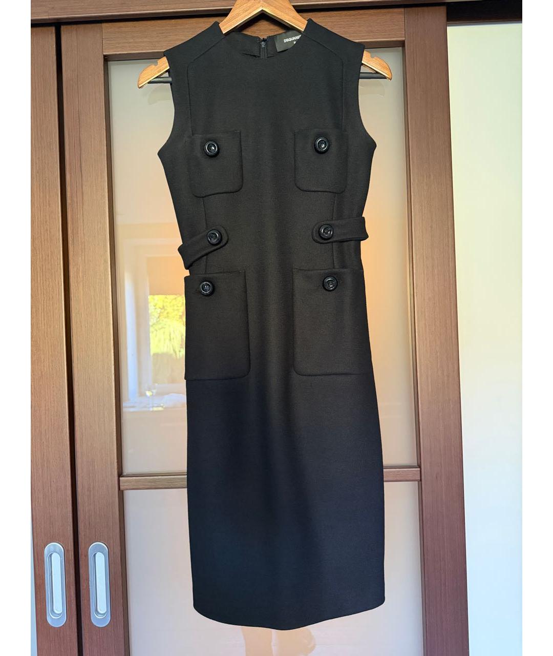 DSQUARED2 Черное шерстяное платье, фото 5