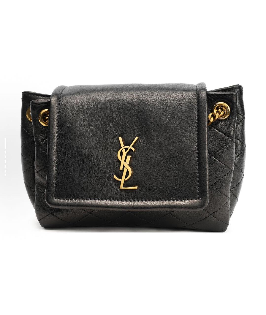 SAINT LAURENT Черная кожаная сумка через плечо, фото 5
