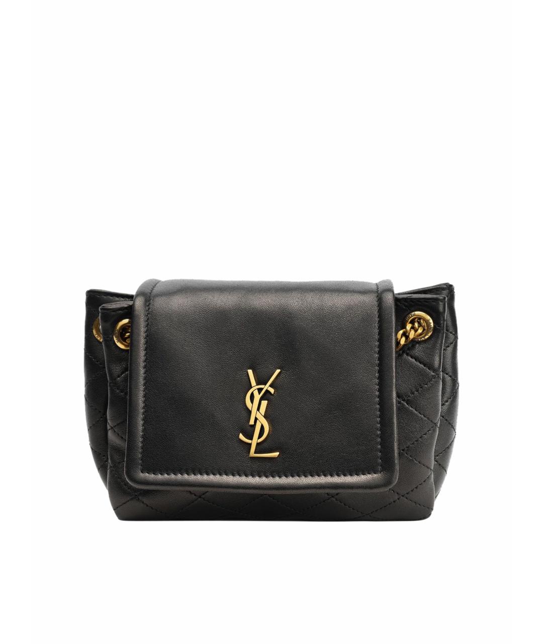 SAINT LAURENT Черная кожаная сумка через плечо, фото 1
