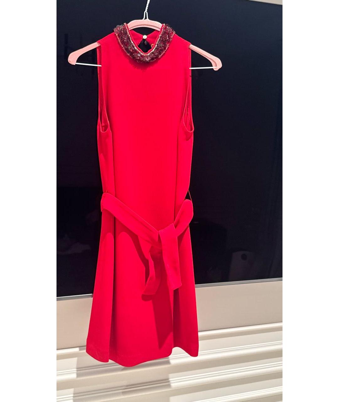 MIU MIU Красное вискозное коктейльное платье, фото 5