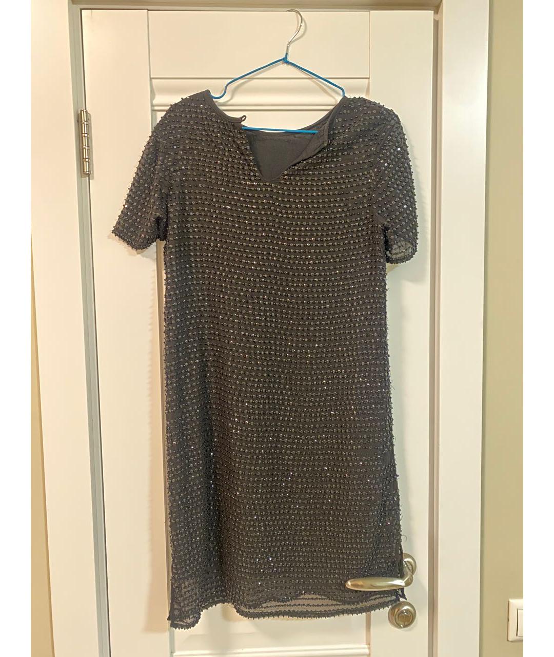 CALVIN KLEIN Черное хлопковое коктейльное платье, фото 2