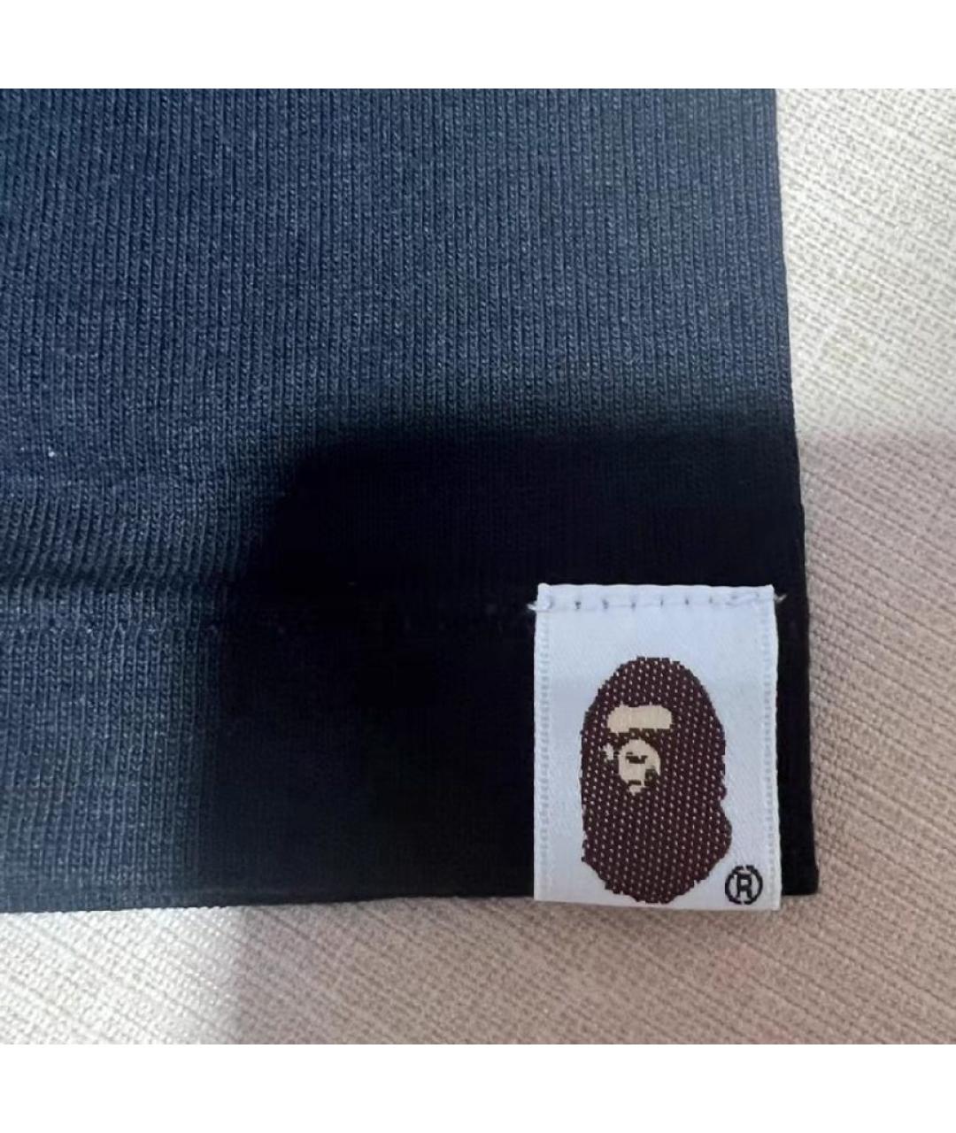 A BATHING APE Черная хлопковая футболка, фото 4