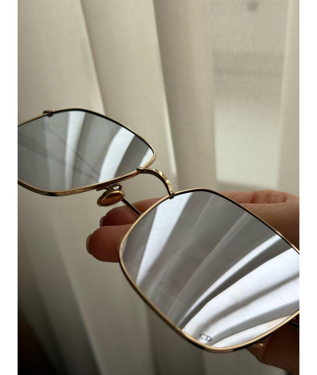 CHRISTIAN DIOR Серебряные металлические солнцезащитные очки, фото 5