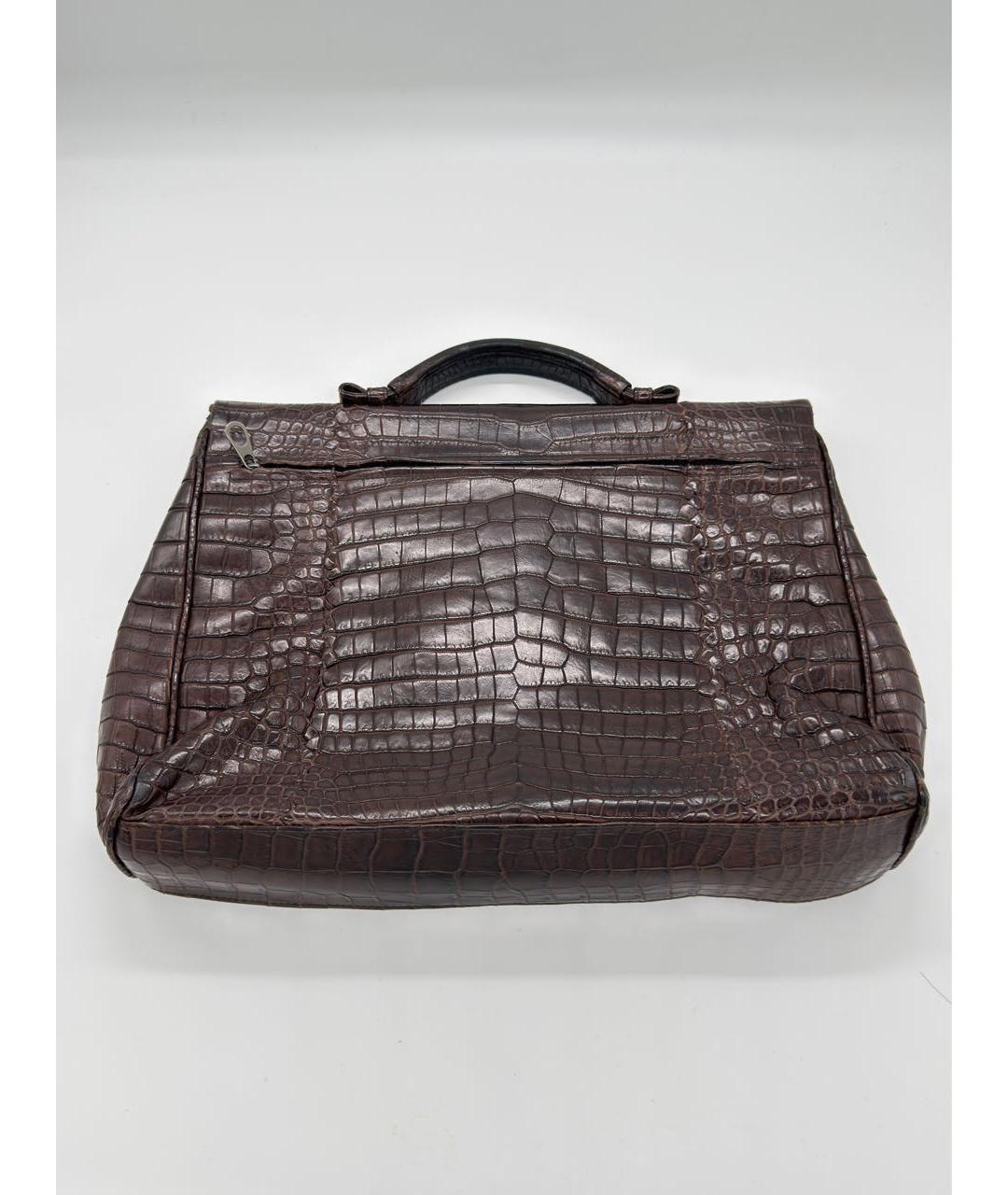 BOTTEGA VENETA Коричневый портфель из экзотической кожи, фото 2