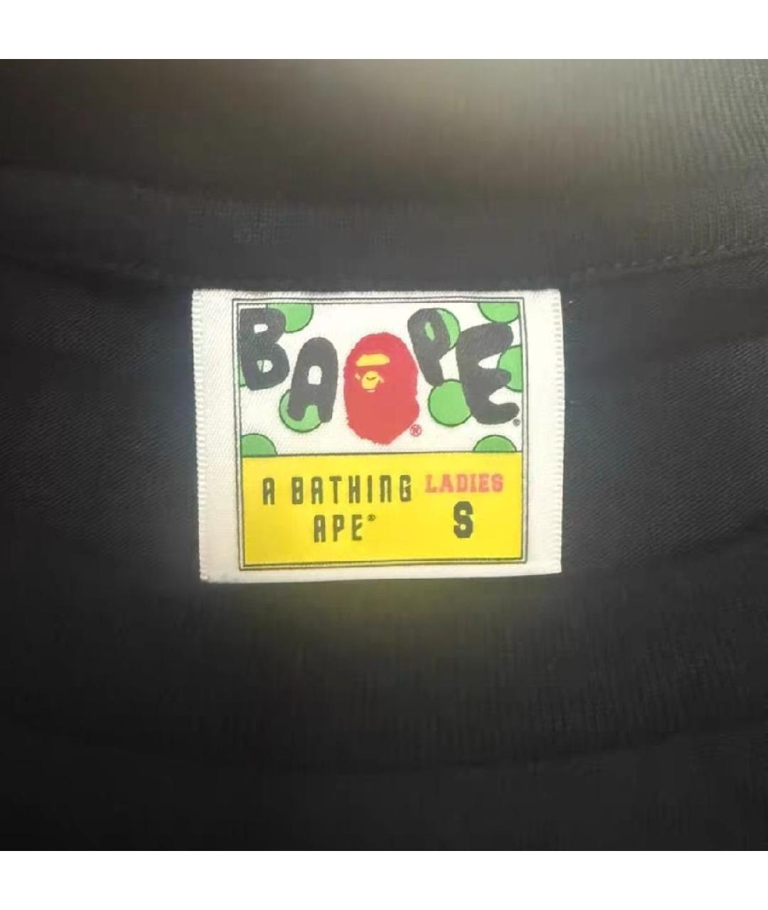 A BATHING APE Черная хлопковая футболка, фото 2