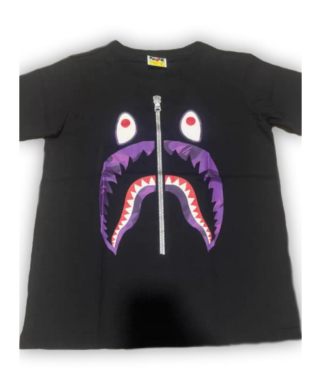 A BATHING APE Черная хлопковая футболка, фото 5