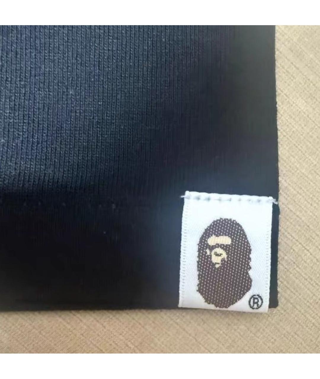 A BATHING APE Черная хлопковая футболка, фото 4