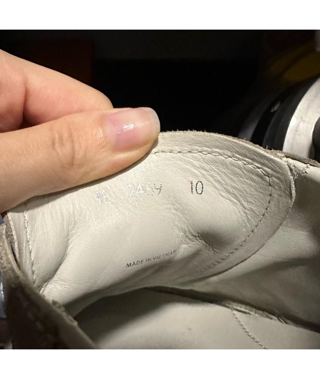 PRADA Бежевые замшевые низкие кроссовки / кеды, фото 8