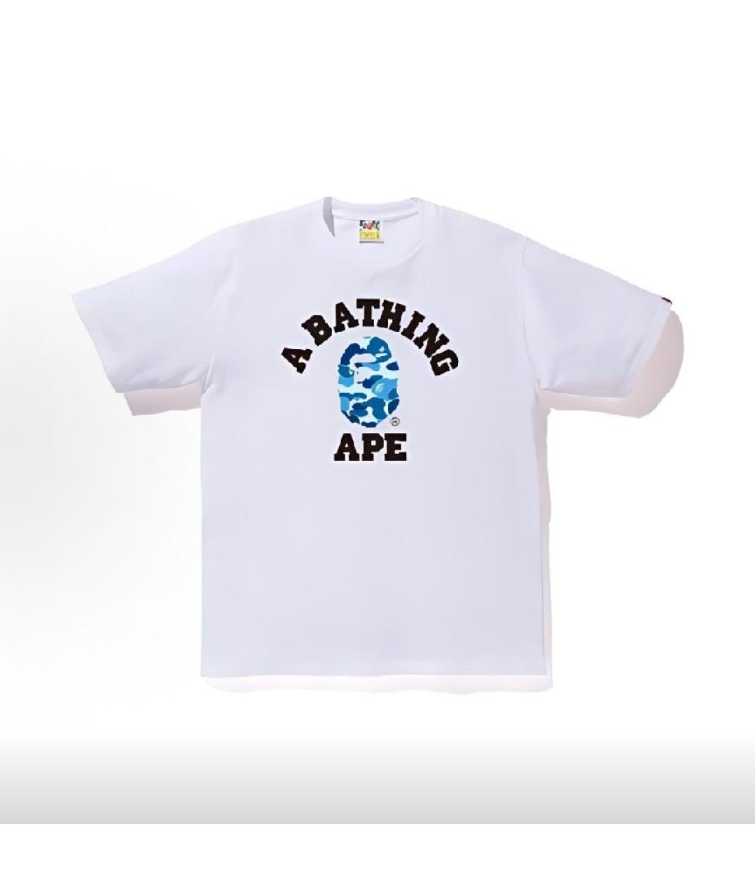 A BATHING APE Белая хлопковая футболка, фото 7