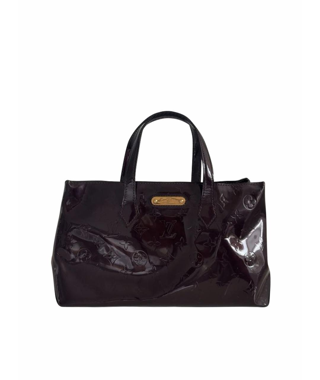 LOUIS VUITTON Бордовая сумка с короткими ручками из лакированной кожи, фото 1