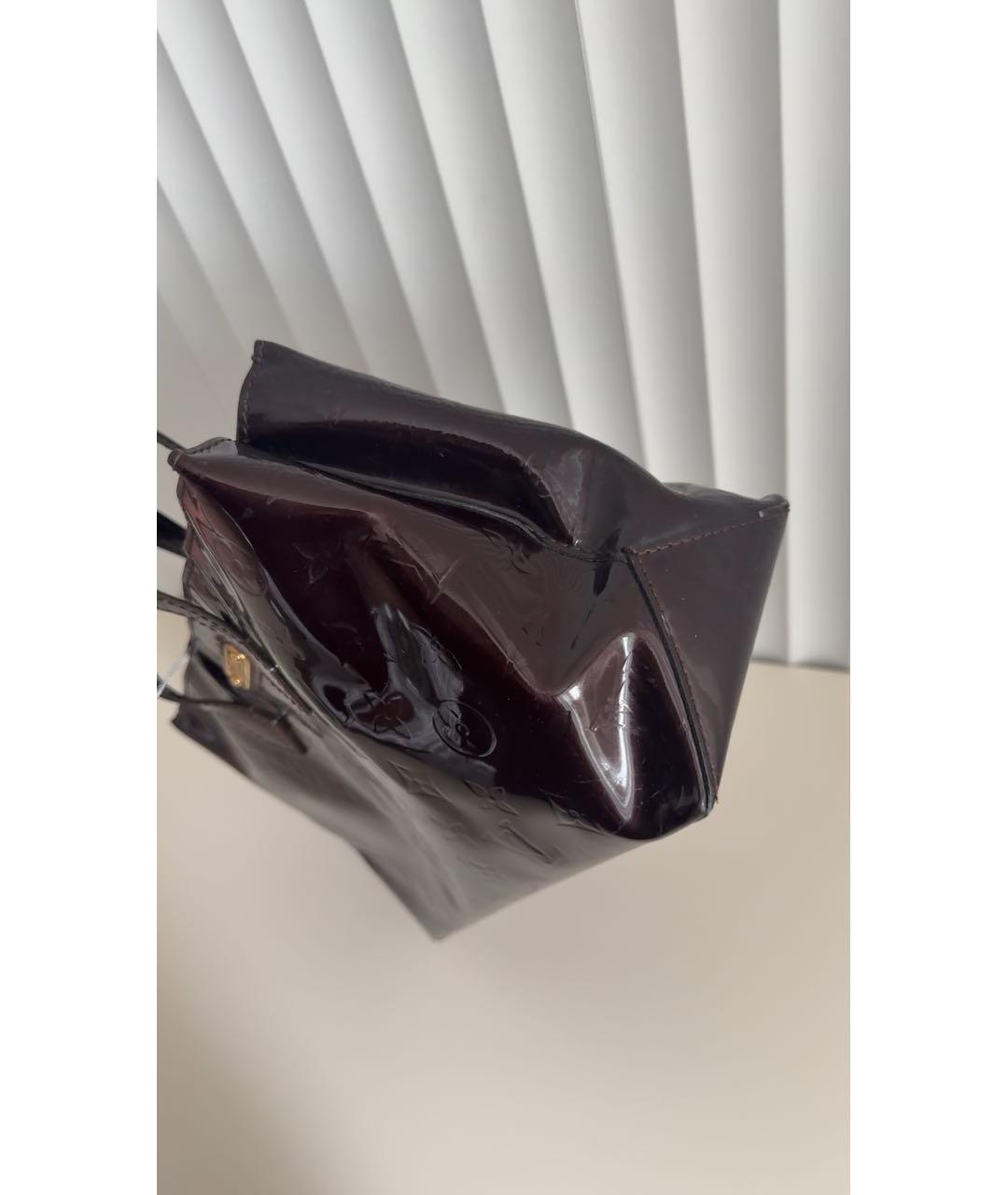 LOUIS VUITTON Бордовая сумка с короткими ручками из лакированной кожи, фото 5