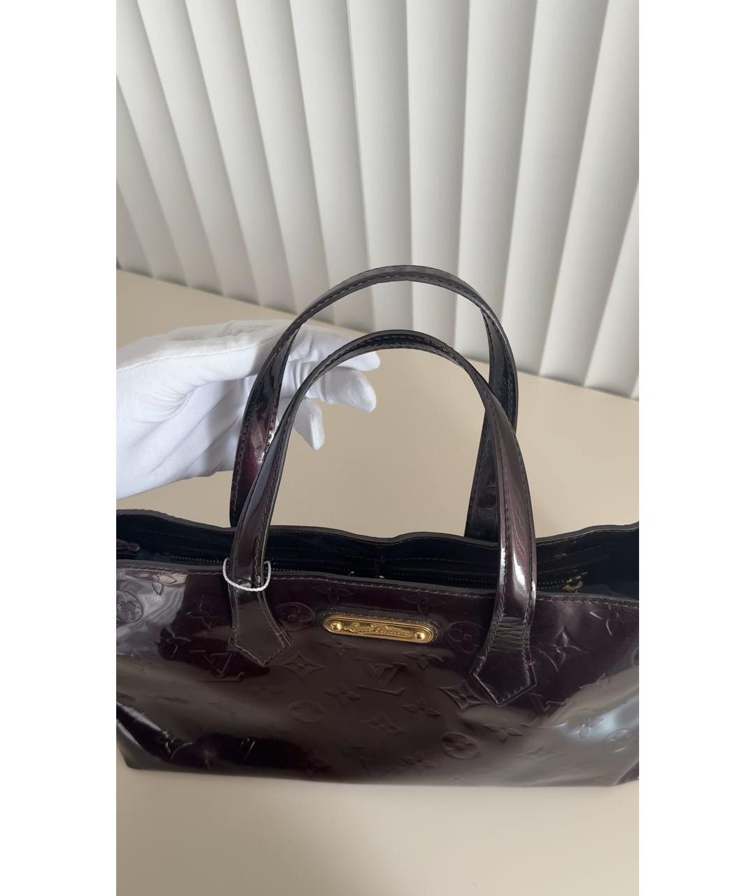 LOUIS VUITTON Бордовая сумка с короткими ручками из лакированной кожи, фото 8