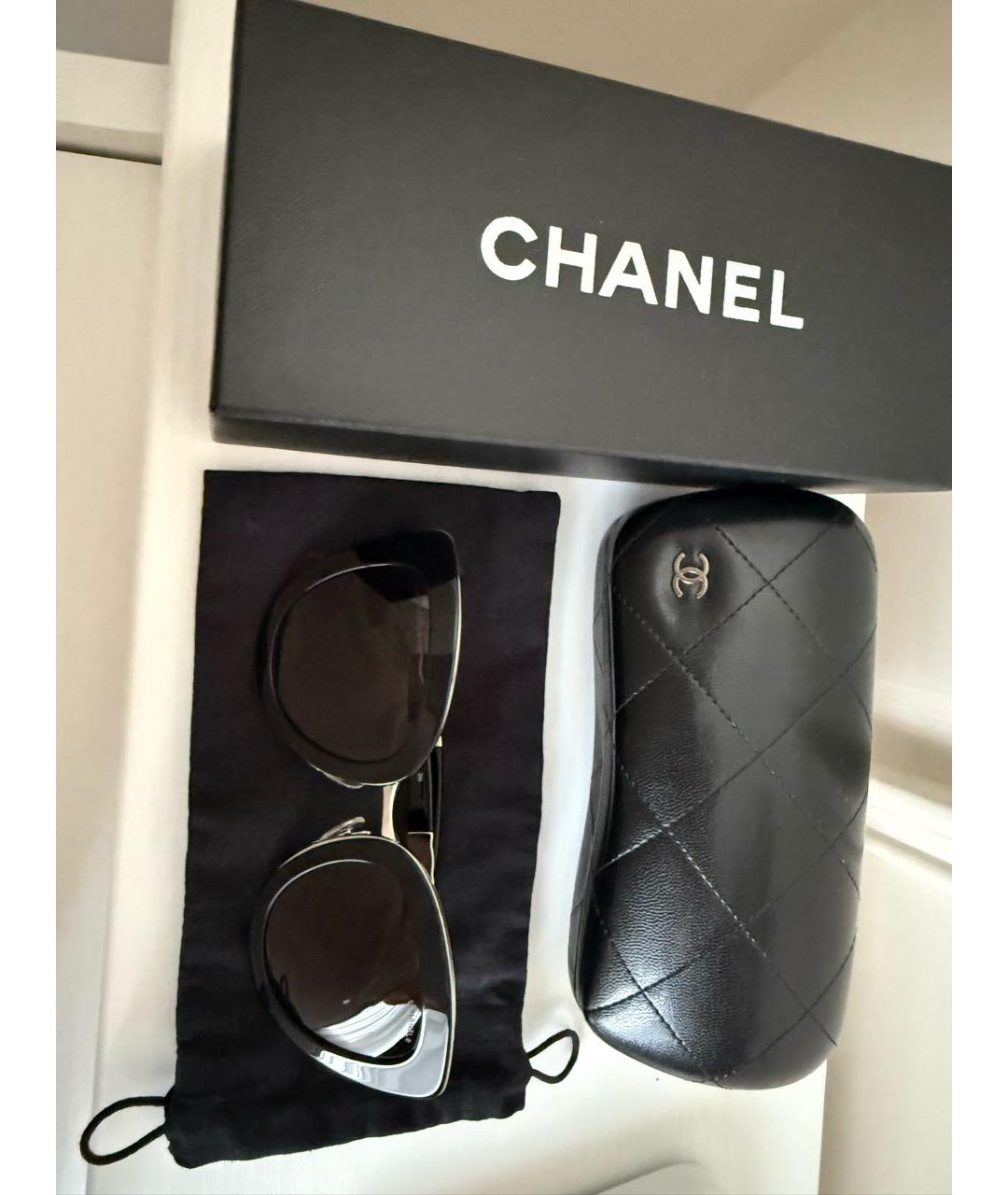CHANEL Черные пластиковые солнцезащитные очки, фото 4