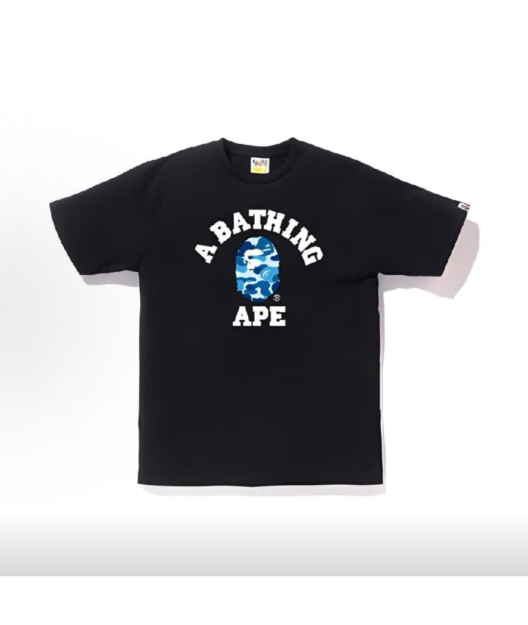 A BATHING APE Черная хлопковая футболка, фото 6