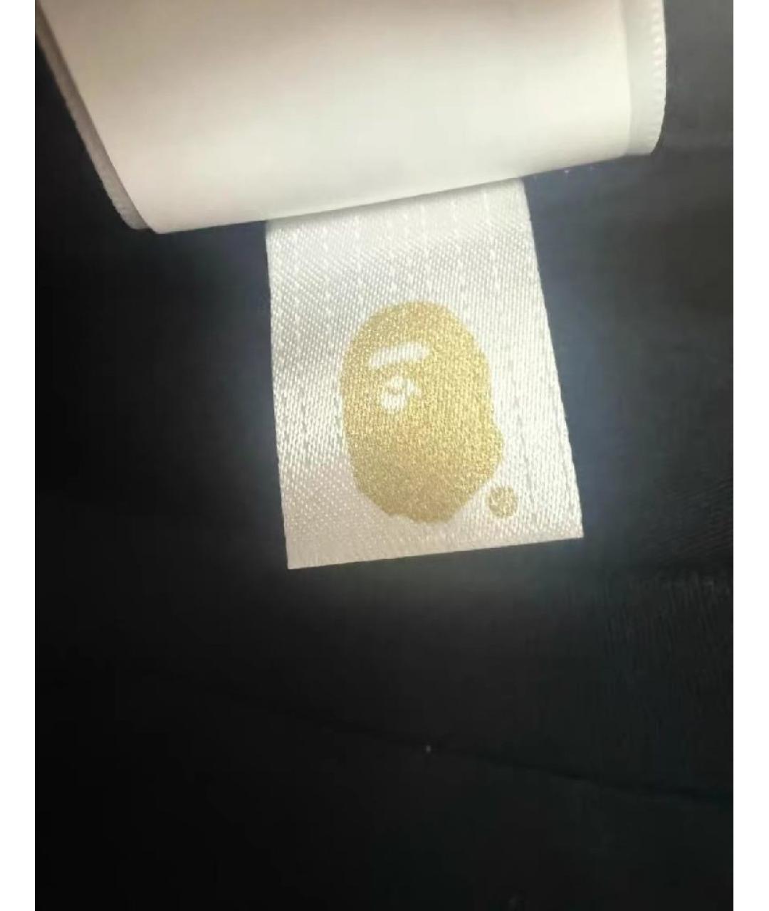 A BATHING APE Черная хлопковая футболка, фото 4