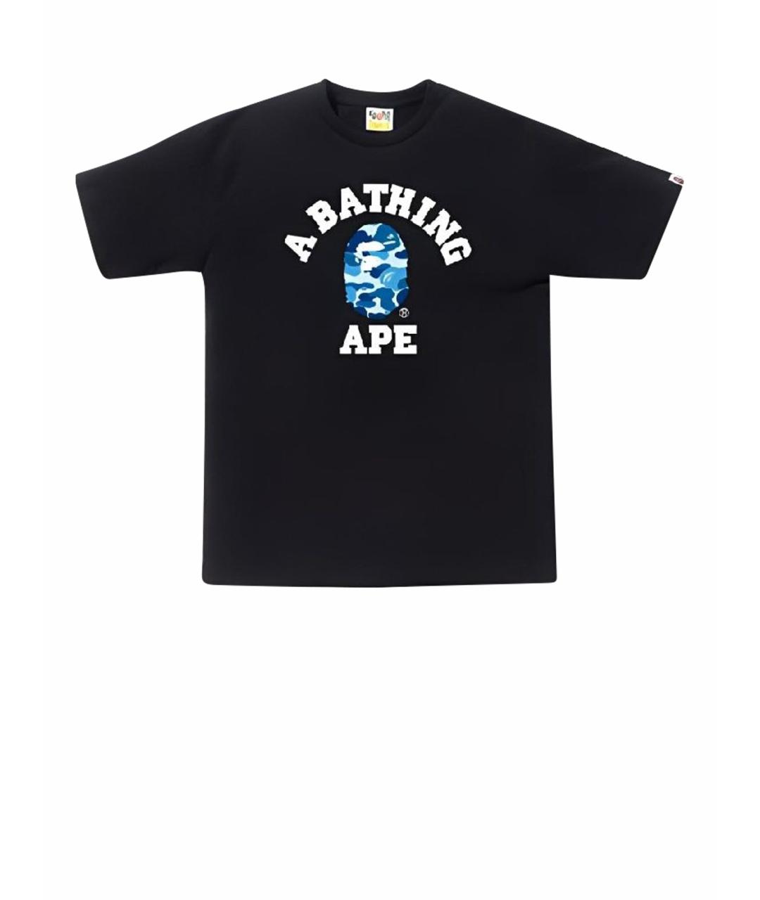 A BATHING APE Черная хлопковая футболка, фото 1