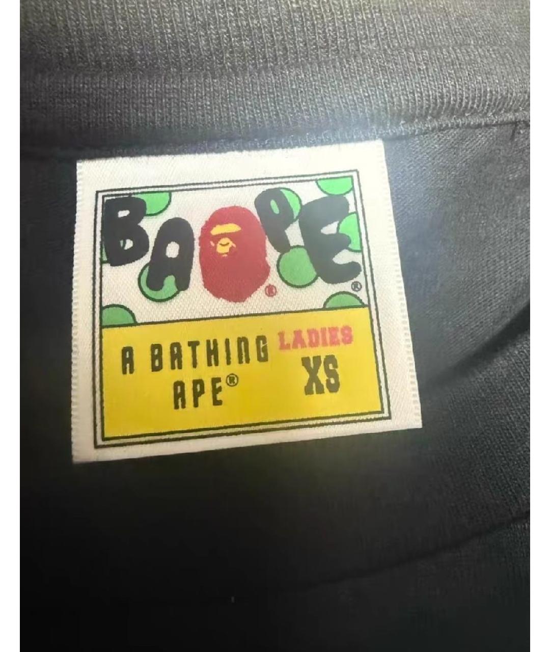 A BATHING APE Черная хлопковая футболка, фото 2