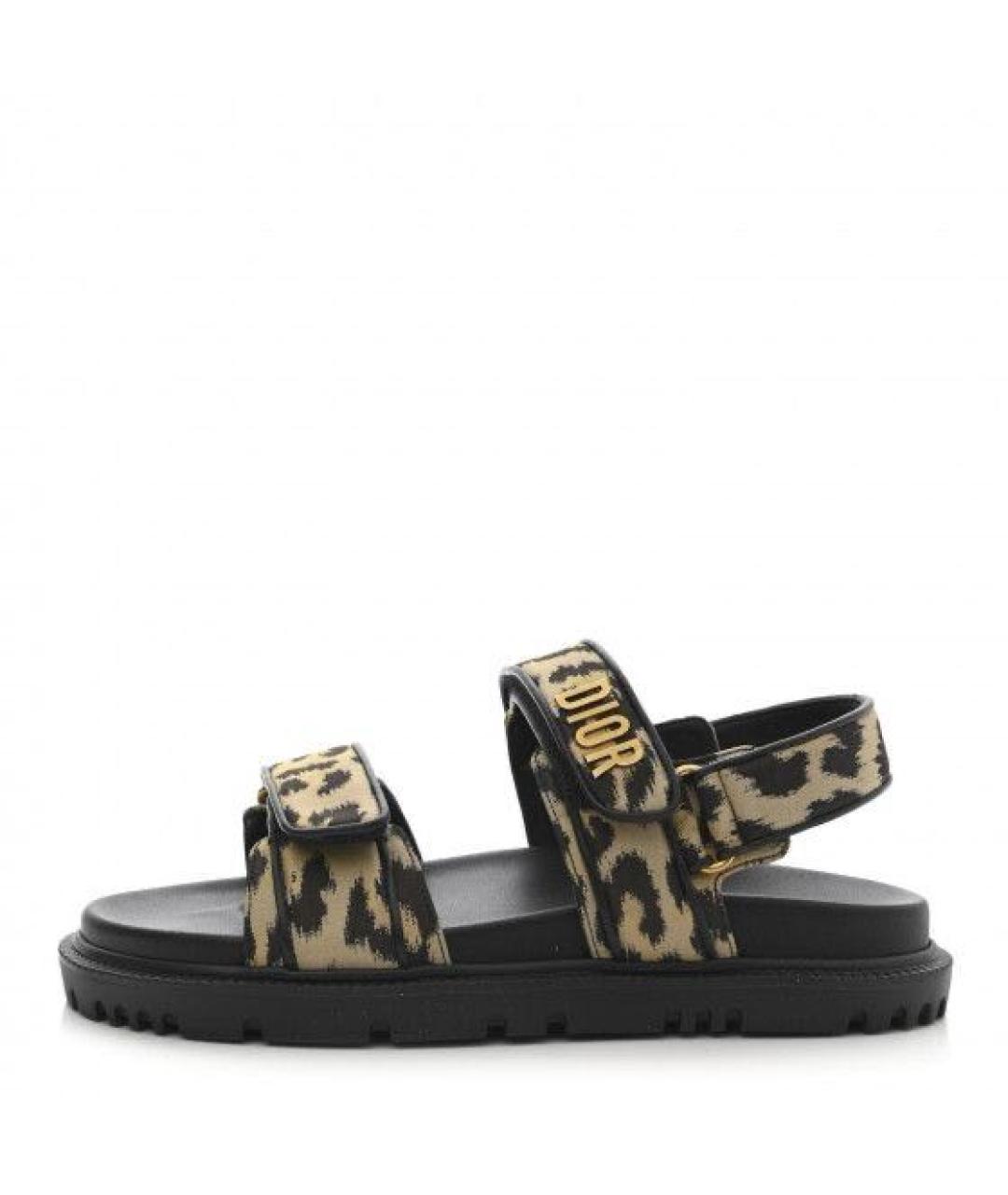 CHRISTIAN DIOR Коричневые кожаные сандалии, фото 9