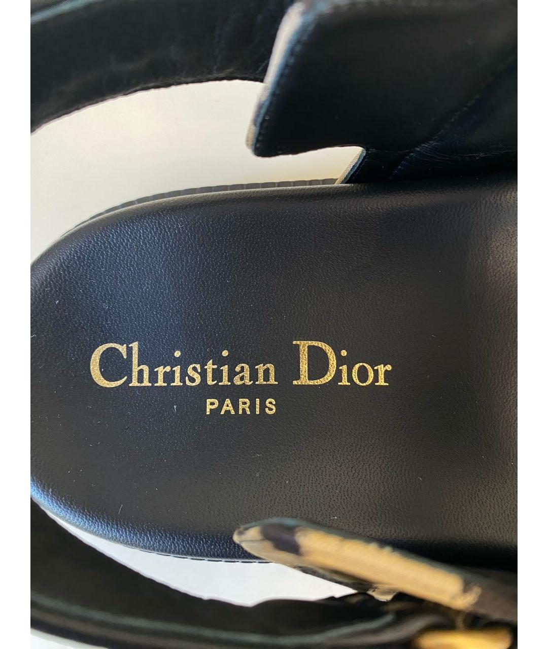 CHRISTIAN DIOR Коричневые кожаные сандалии, фото 7